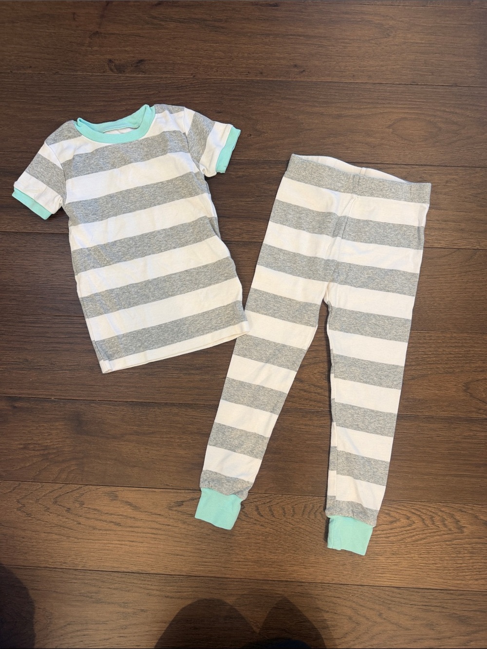 Spotted Zebra Striped Pajama Set with Mint Trim Size 4T - C11-277